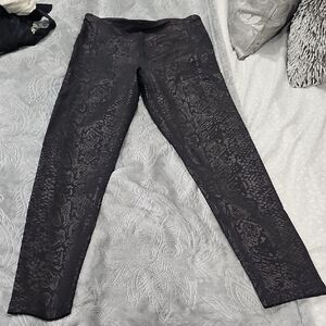 Glamorous Black Shimmer Leggings with Metallic Finish
